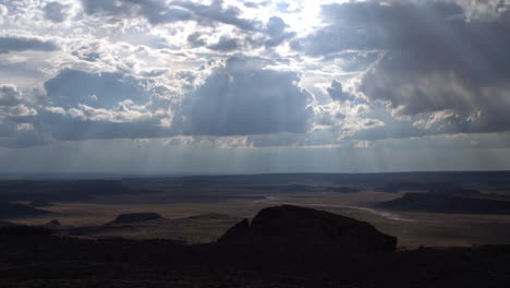 Painted-Desert,-Arizona,-under-a-dramatic-sky
