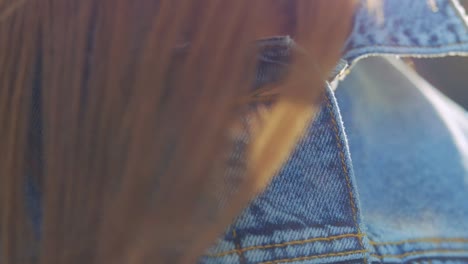 Close-up-shot-of-jean-jacket
