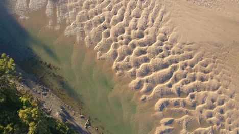 Texture-Of-Sand-At-Moonee-Creek-By-The-Beach-On-A-Sunny-Day-In-NSW,-Australia