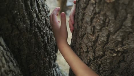 Boy-hugs-around-a-tree-showing-his-love-to-nature