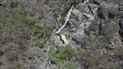 Rocky-Mountain-Slope-Of-Davies-Creek-Falls-In-Queensland,-Australia---aerial-drone-shot