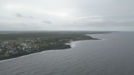 Coastal-Landscape-In-Bundaberg,-Queensland,-Australia---aerial-drone-shot