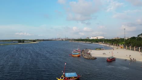 Boats-Dock-at-Ancol-Beach-in-Jakarta