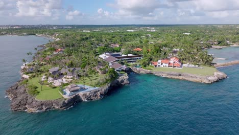 Aerial-View-Of-La-Romana-Luxury-Villas-And-Beach-Resorts-In-Summer-In-Dominican-Republic