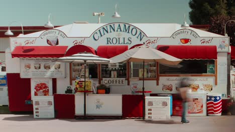timelapse-in-front-of-a-coffee-and-cinnamon-rolls-food-truck-stand