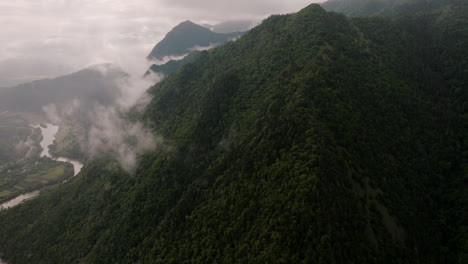 Thin-Clouds-On-Dense-Rainforest-Of-Borjomi-Nature-Reserve-In-Samtskhe-Javakheti,-Georgia