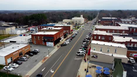 Small-town-Mocksville-North-Carolina-flyover-during-Christmas-time