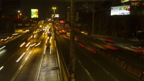 Time-lapse-view-from-opposite-traffic-direction-highway-from-Taguig-Philippines