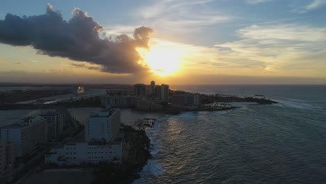 Droning-sunset-in-Puerto-Rico-over-Condado
