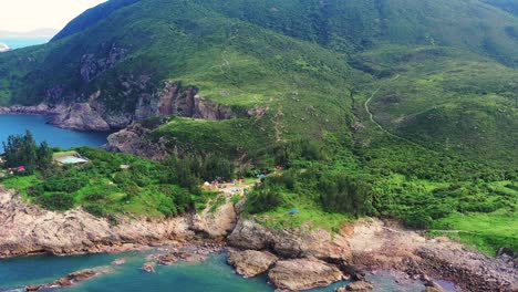 Scenic-panorama-of-chinese-island-Tung-Lung-Chau,-Hong-Kong