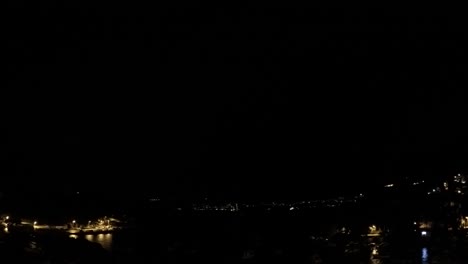 Wide-time-lapse-from-a-hotel-balcony-of-a-lightning-storm-at-night-in-Cavtat,-Croatia