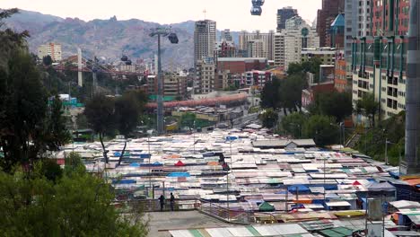 View-on-a-market-and-cable-car-in-La-Paz