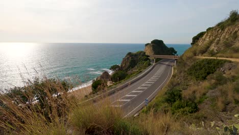 road-with-sea-views,mediterranean-beach,calella-barcelona-maresme-spain