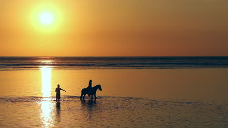 A-guide-pushing-a-woman-and-horse-through-the-water-on-Gili-Air-island-at-sunset