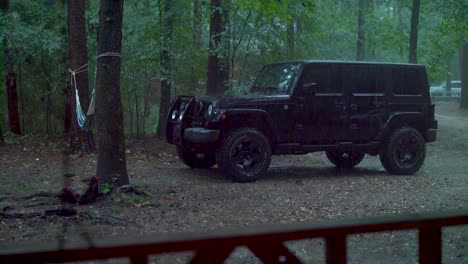 Jeep-in-driveway-on-rainy-day