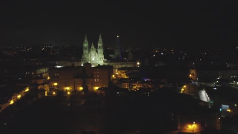 night-aerial-view-of-the-Cathedral-of-Santiago-de-Compostela