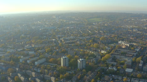 High-aerial-slider-shot-over-North-London-Holloway-highgate-area