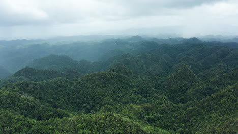 Regen-Und-Wolken-Bedecken-Dichte-Dschungelberggipfel-In-Der-Wildnis-Von-Puerto-Rico