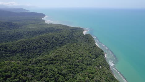 Tropical-Forest-With-Paradise-Beach-At-Daintree-National-Park-In-Cape-Tribulation,-North-Queensland,-Australia