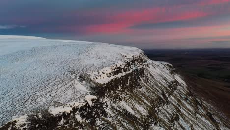 4K-Aerial-Flyover-of-Snow-Covered-Campsie-Hills-in-Stirlingshire