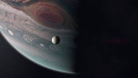 La-Luna-De-Júpiter-Europa-Orbitando-El-Planeta-Gigante-Gaseoso