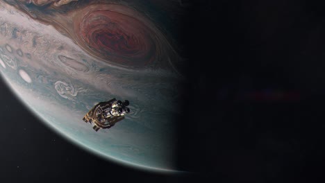 A-Large-Spaceship-Passing-by-the-Gas-Giant-of-Jupiter