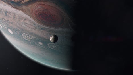 La-Luna-De-Júpiter-Ganímedes-Orbitando-El-Planeta-Gigante-Gaseoso