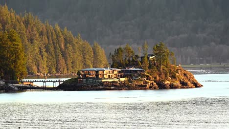 Timelapse-of-a-Private-Island-on-the-Indian-Arm-in-North-Vancouver-during-golden-hour