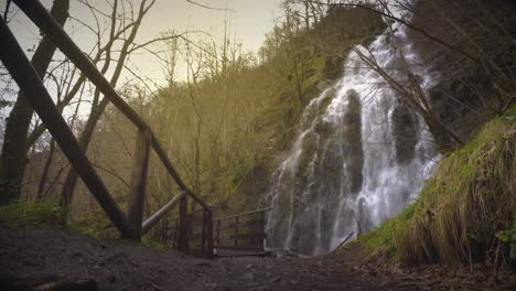 Static-cinemagraph-infinite-loop-video-of-Xurveo-waterfall-in-Asturias,-Spain
