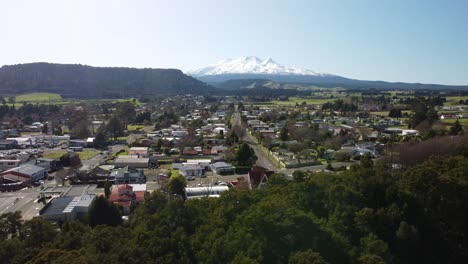 Small-town-next-to-Mount-Ruapehu-drone-shot-in-New-Zealand