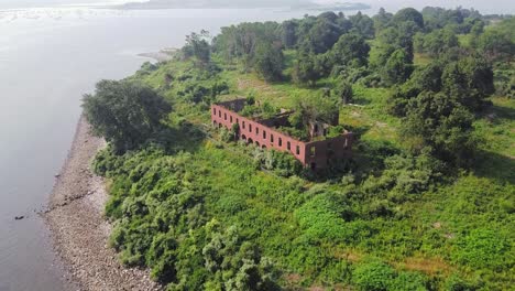 Aerial-footage-of-abandoned-Dutch-Island-fort