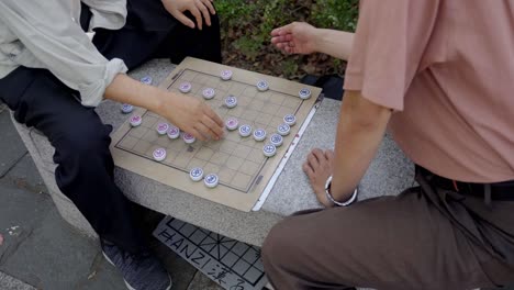 Banqi,-Chinese-Dark-Chess-Board-Game-Played-In-Street,-Taiwan