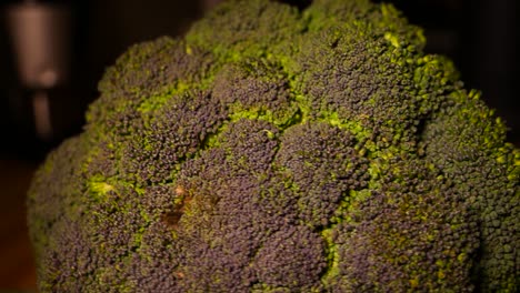 A-close-up-shot-of-broccoli-standing-on-a-rotating-plattform