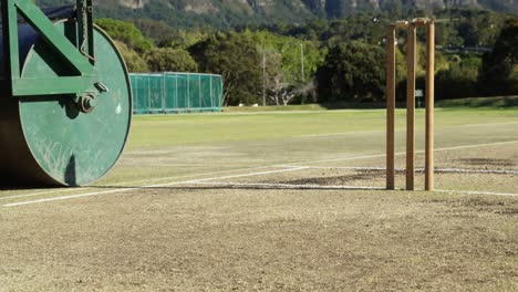 Cricket-roller-used-to-prepare-pitch-at-cricket-ground