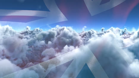Flagge-Englands-Weht-Gegen-Himmel-Und-Wolken-4k