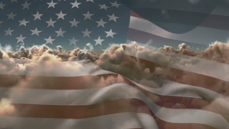 Flag-of-the-United-States-waving-against-sky-and-clouds-4k