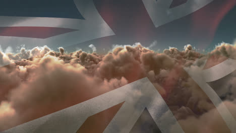 Flag-of-England-waving-against-sky-and-clouds-4k