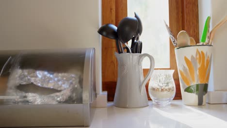 Utensils-in-kitchen-work-top-at-home-4k