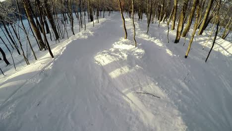 Mann-Beim-Skifahren-In-Verschneitem-Gebiet-4k