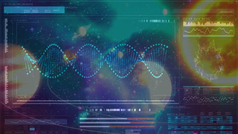 Wissenschaftskompositionsuniversum-Kombiniert-Mit-Animierter-DNA