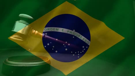 Digitally-animation-of-Brazilian-Flag-and-gavel-4k