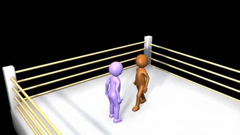 3D-men-fighting-on-a-boxing-ring