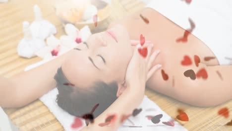 Women-having-massage-with-hearts-falling-for-valentine-day