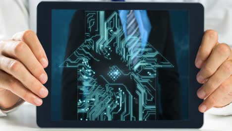 Digitales-Tablet-Mit-Geschäftsmann
