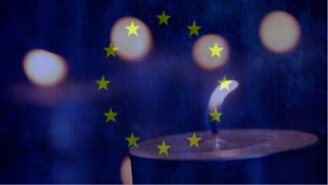 European-flag-with-candle-going-out