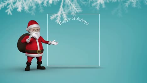Niedliche-Weihnachtsmann-Animation,-Die-Platz-Für-Die-Weihnachtsbotschaft-Zeigt