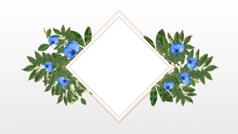 Marco-De-Fotos-Para-Copiar-Espacio-Con-Flores-Azules-Decorativas