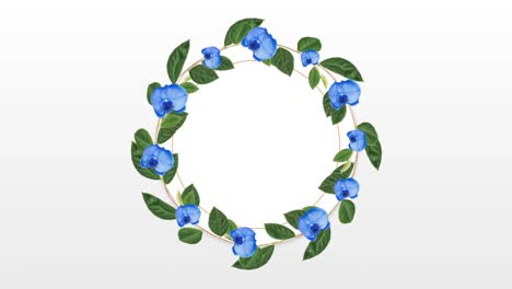 Fotorahmen-Für-Kopierraum-Mit-Dekorativer-Blauer-Blume