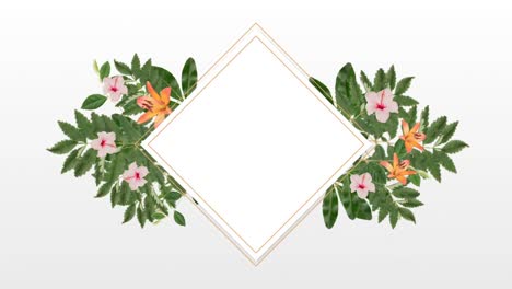 Photo-frame-for-copy-space-with-decorative-pink-and-orange-flowers