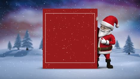 Niedliche-Weihnachtsmann-Animation,-Die-Platz-Für-Die-Weihnachtsbotschaft-Zeigt